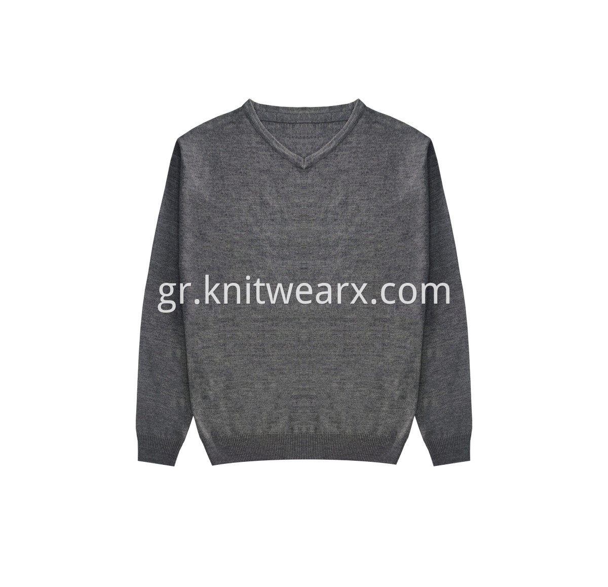 Men's Knitted V-neck Wool Acrylic Pullover